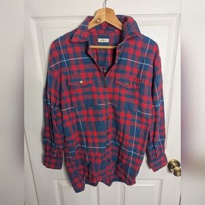 Spell & The Gypsy Womens Top Button Down Long Sleeve Blue Red Check Shirt XS